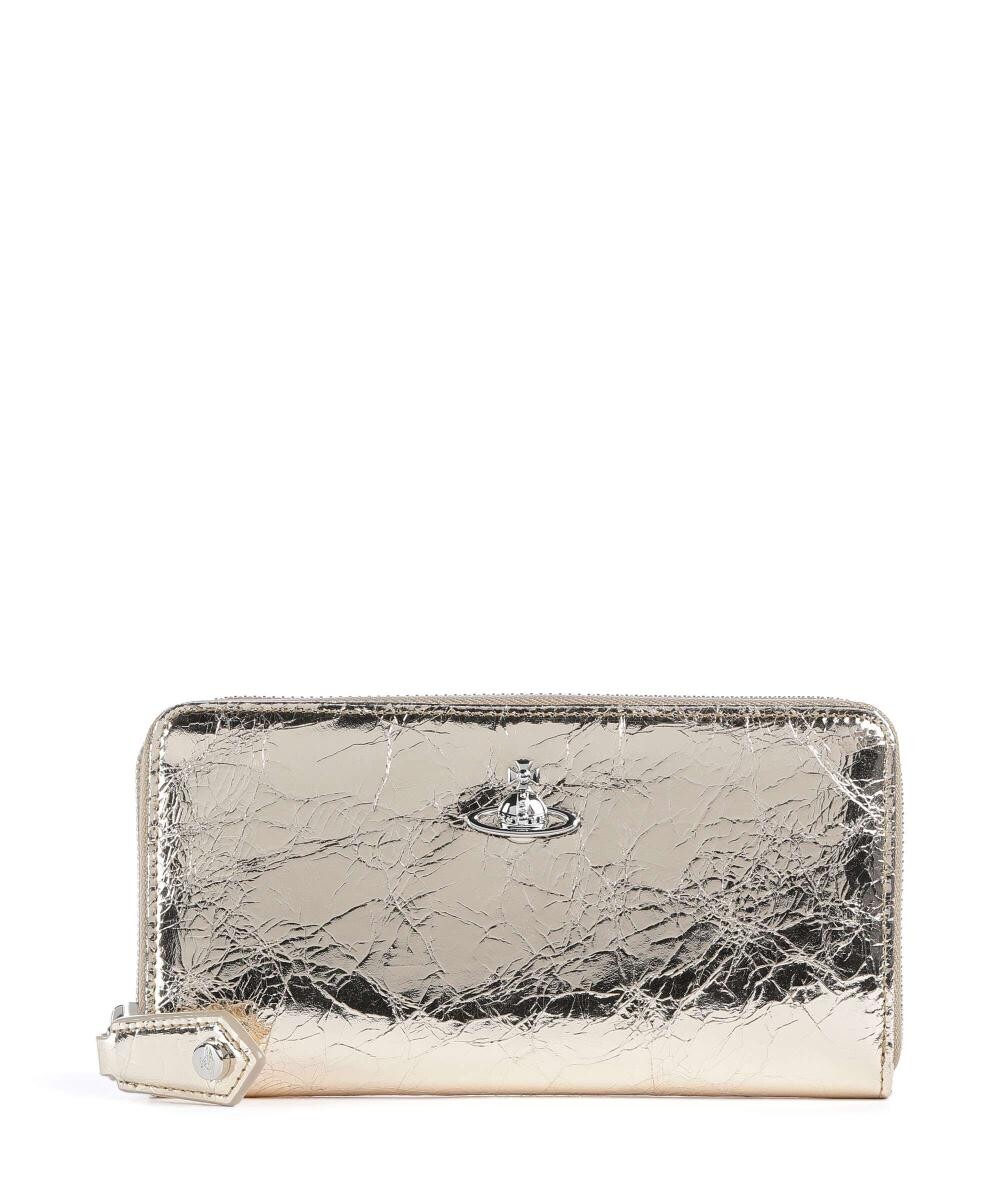 

Кошелек из мятой кожи с металлизированным эффектом Vivienne Westwood, золотой