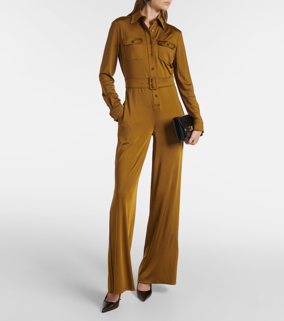 Комбинезон из атласного джерси Tom Ford, Golden Acid — фото 2