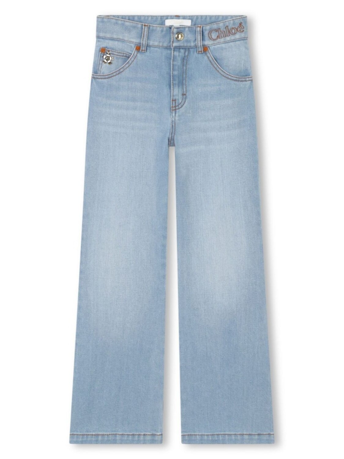 

Chloé Kids широкие джинсы средней посадки, синий