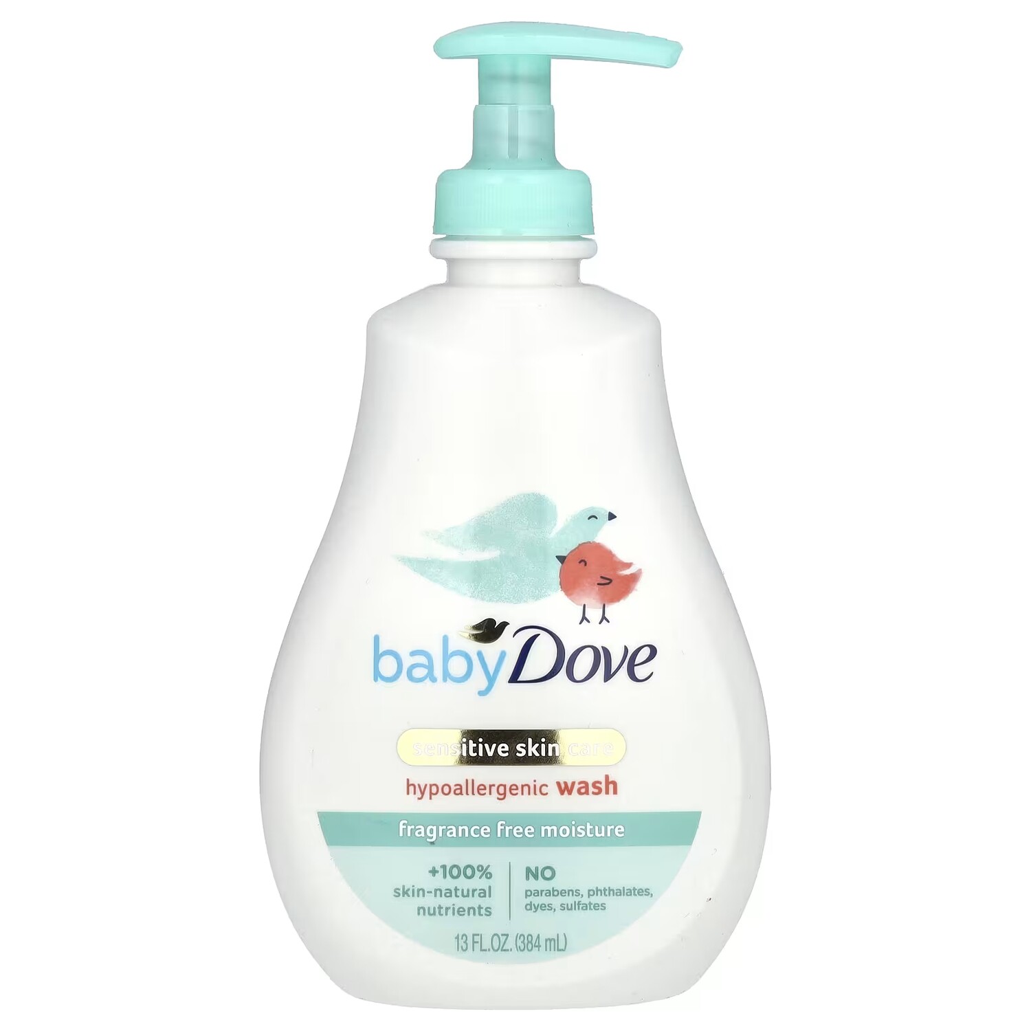 

Гипоаллергенное средство для умывания Dove Baby Sensitive Skin Care, без отдушек, 13 жидких унций (384 мл)