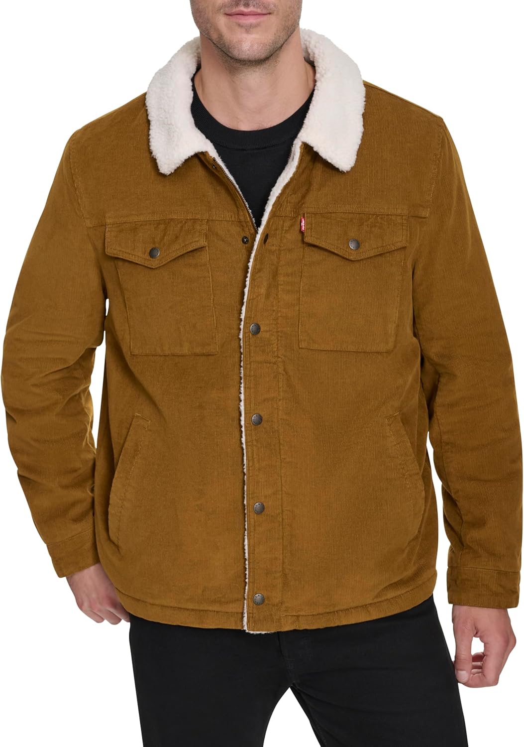 

Мужская вельветовая куртка Levi's с подкладкой из шерпы (стандартные размеры, большие и высокие), Brown Corduroy