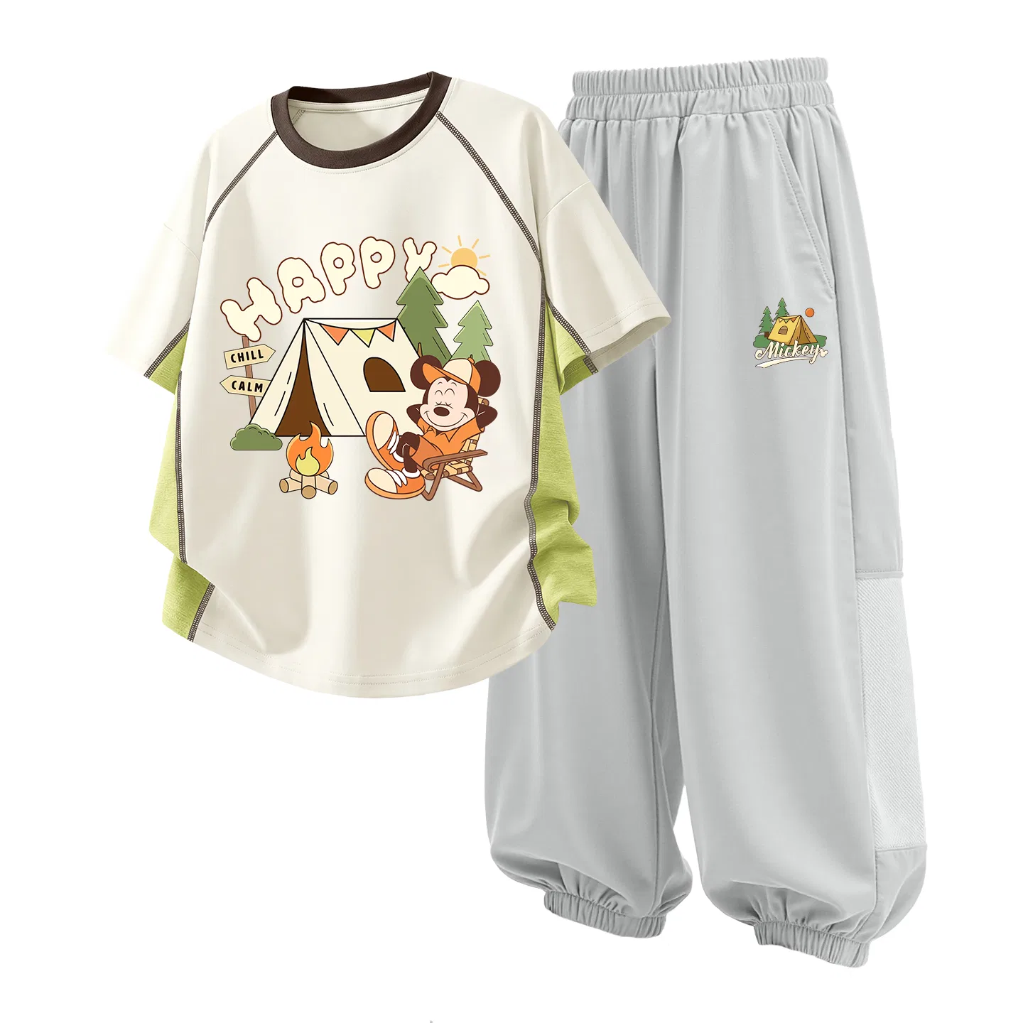 Детский спортивный костюм Casual Sportswear 2 Piece Set Disney, Videography Gray+Di Round Logo Mickey Mouse K Misty Mountain Gray — фото 3