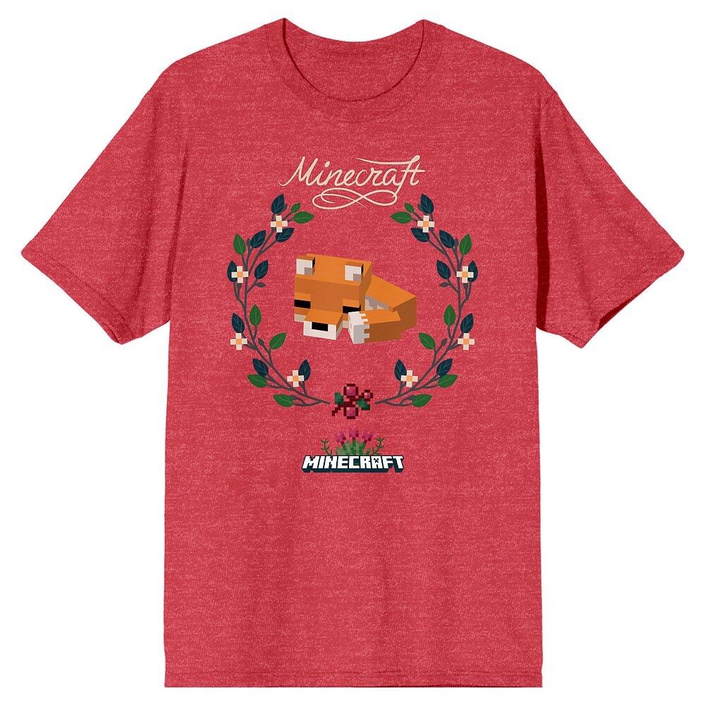 

Детская футболка с рисунком Minecraft Sleeping Fox Licensed Character, красный