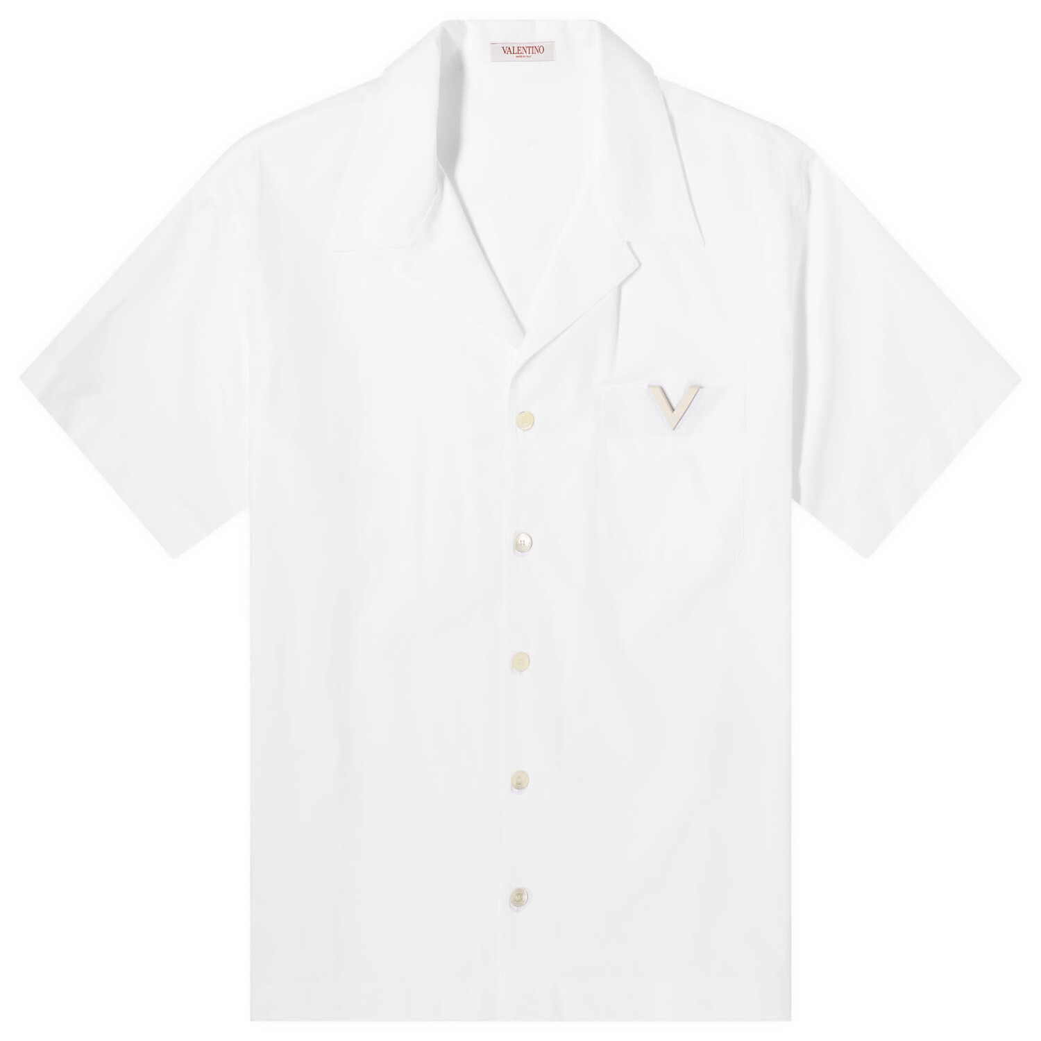 

Рубашка с коротким рукавом Valentino V Detail Vacation Shirt, цвет Bianco
