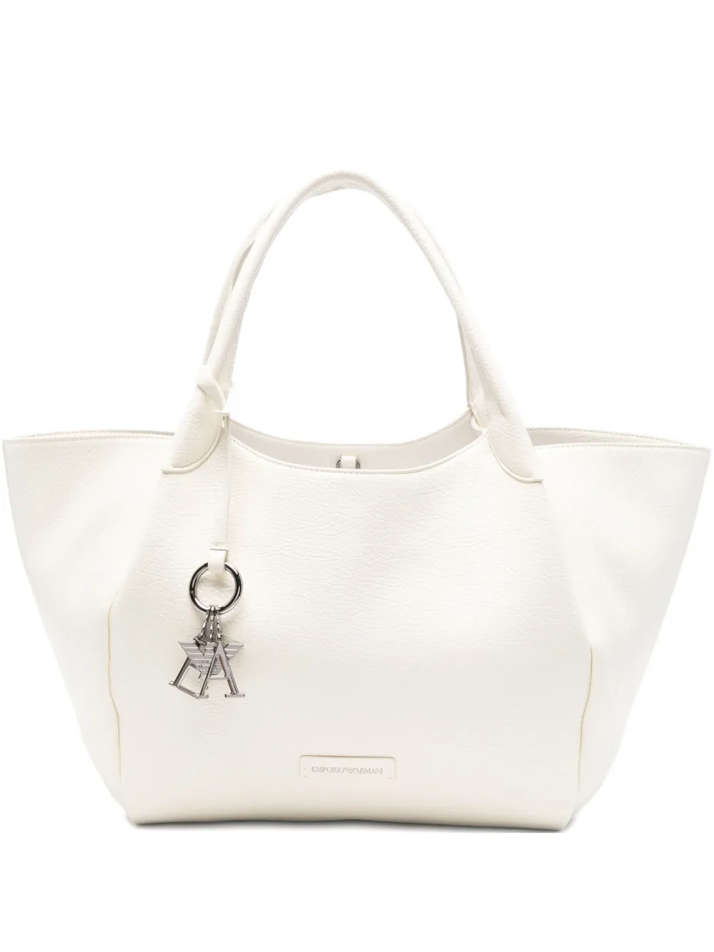 

Сумка-тоут с подвеской-логотипом Emporio Armani, белый