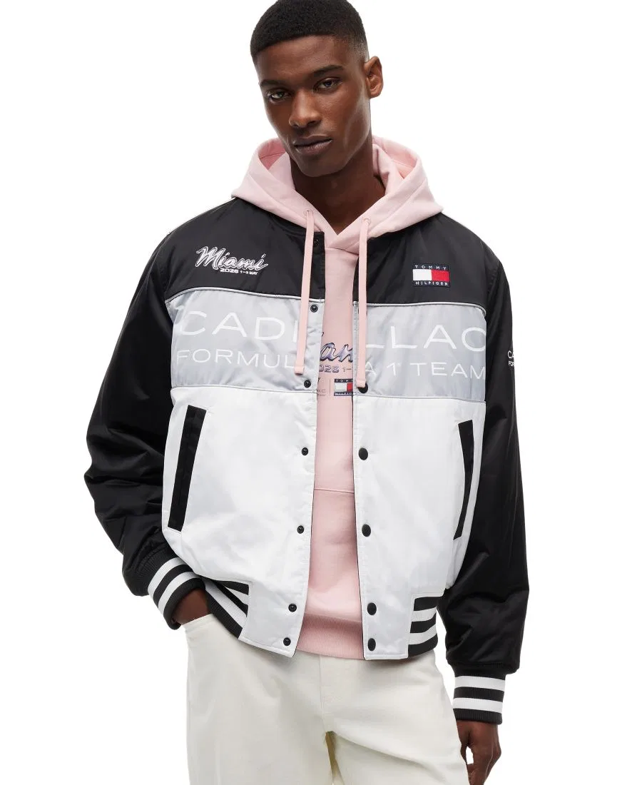 Мужская куртка Cadillac F1 Miami Varsity Jacket Tommy Hilfiger, White/Black/Chrome