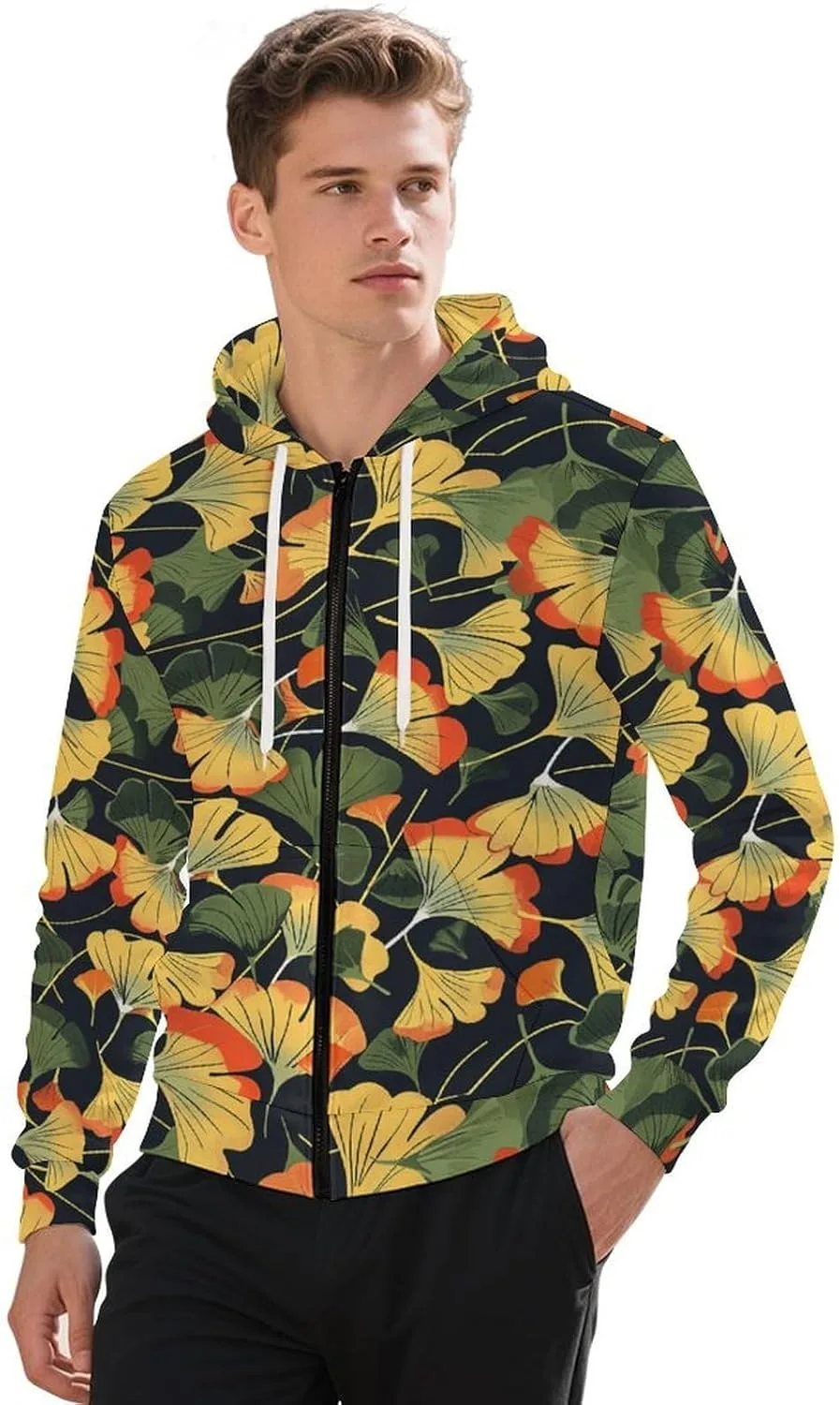 

Мужская худи с капюшоном на молнии, легкая, с карманом GemGam