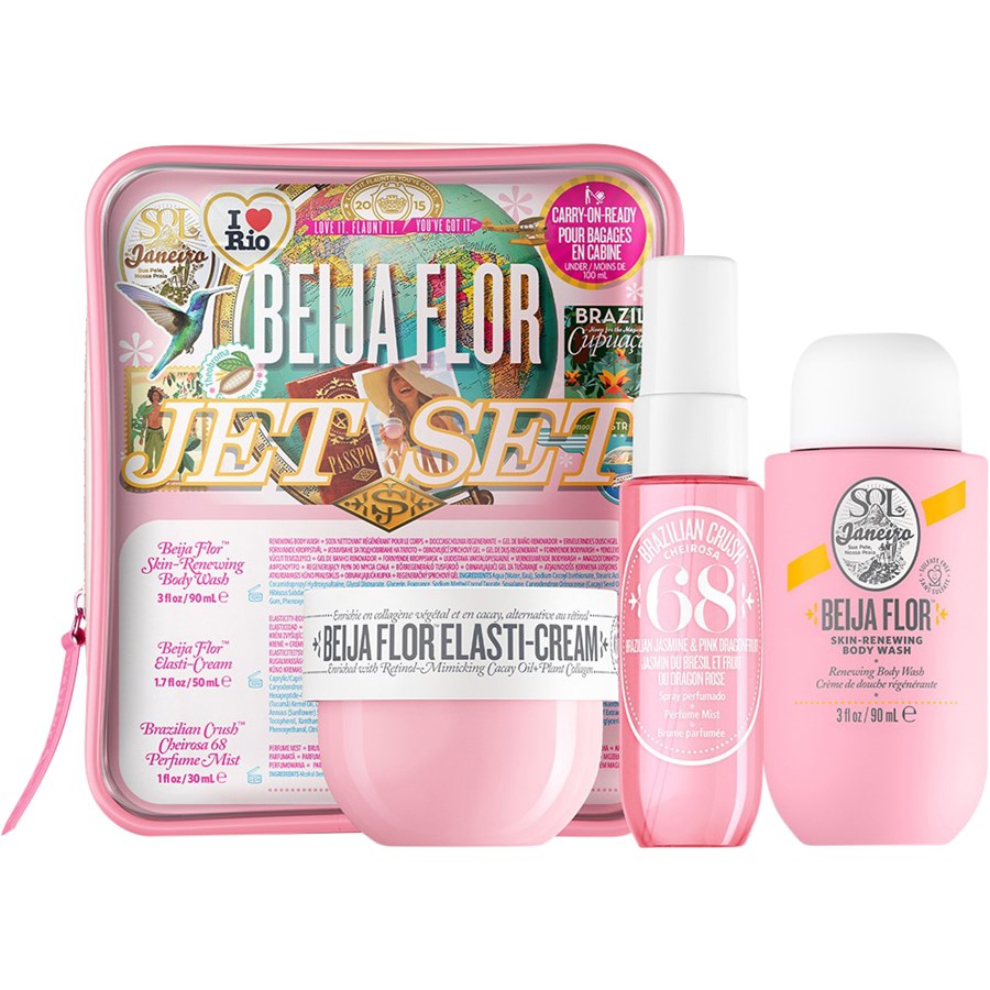 

Крем для лица Sol de Janeiro Sol de Janeiro Beija Flor Jet Set, Beija Flor Elasti-Cream 50 ml + Beija Flor Skin-Renewing Body Wash 90 ml + Brazilian Crush Cheirosa ’68 Beija Flor Hair & Body Fragrance Mist 30 ml / 1 Stk.