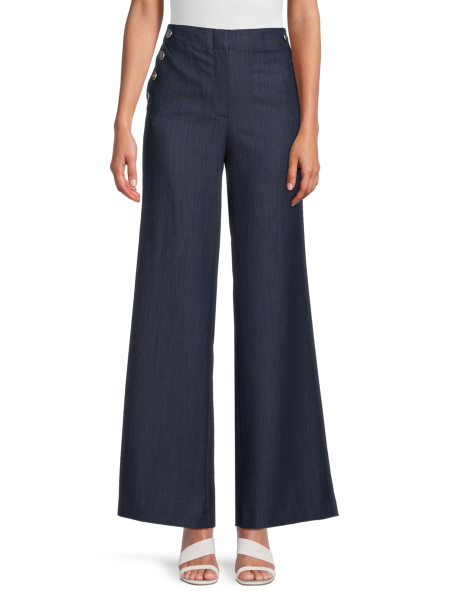 

Однотонные брюки широкого кроя Karl Lagerfeld Paris, цвет Dark Navy