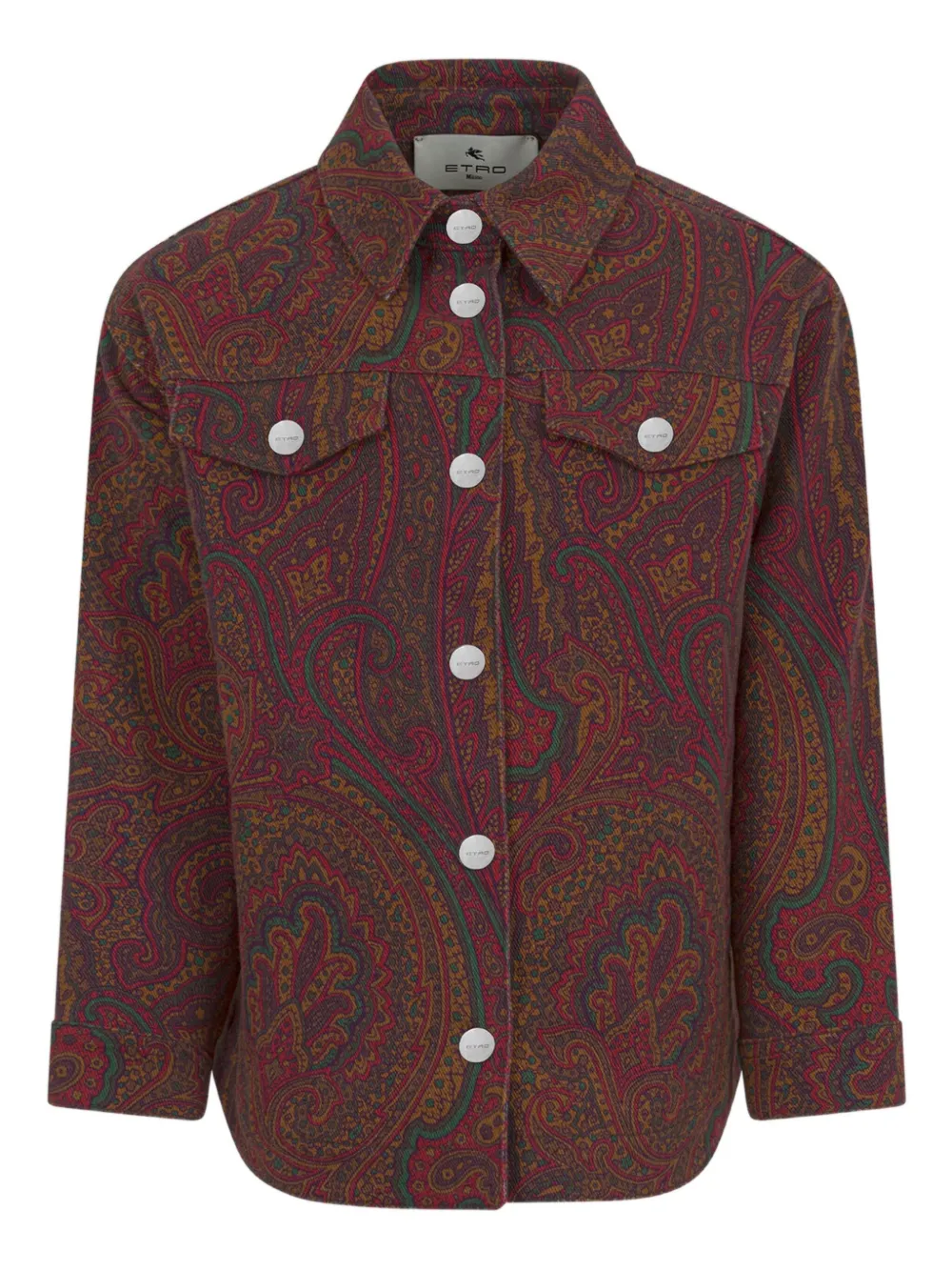 

Джинсовая рубашка с узором пейсли ETRO KIDS, красный