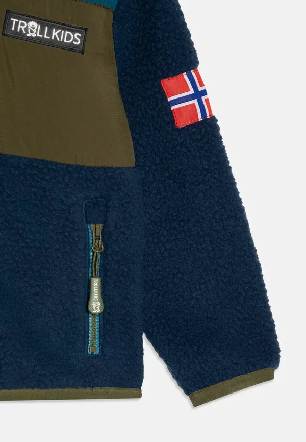 Флисовая куртка унисекс aurlandsfjord Trollkids, Dark Marine/Mystic Blue/Pine Green — фото 3