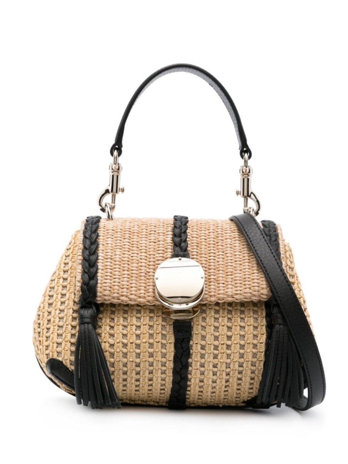

Chloé мини-сумка Penelope из рафии, нейтральный цвет