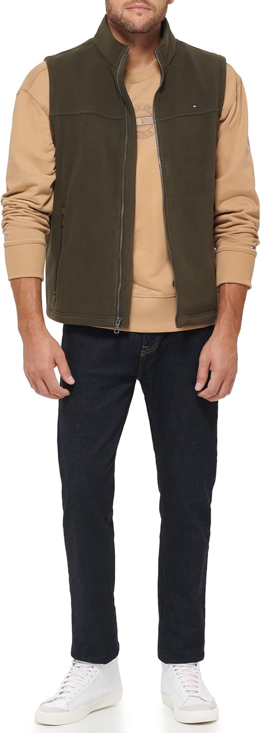Легкий мужской жилет Tommy Hilfiger Polar Fleece, Olive — фото 2