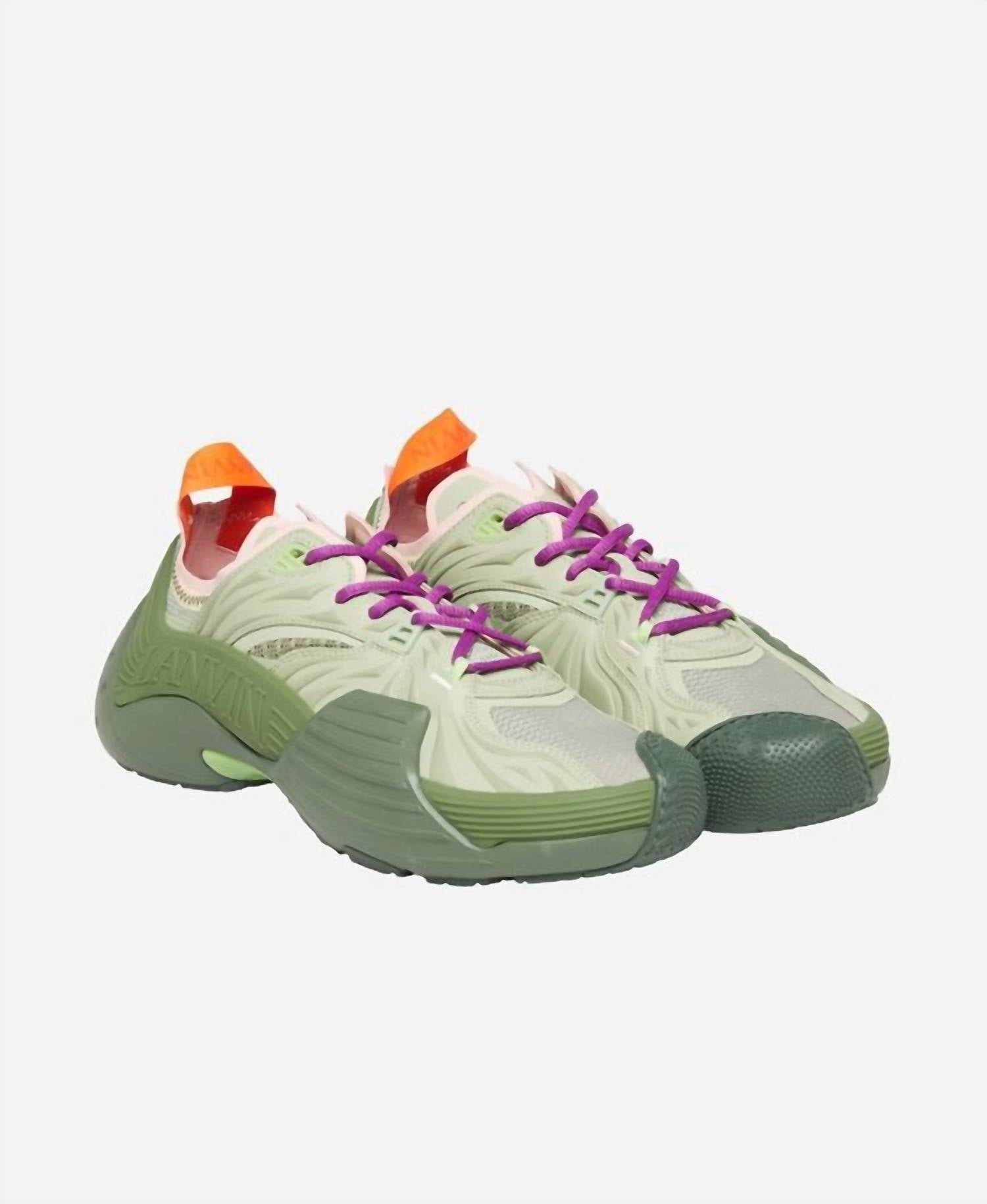 Женские кроссовки Flash X Mesh Low-Top цвета хаки/шалфей Lanvin