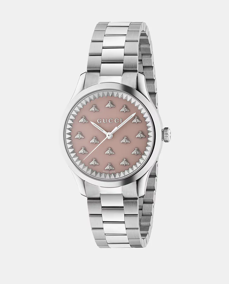 

Timeless YA1265033 стальные женские часы Gucci, розовый