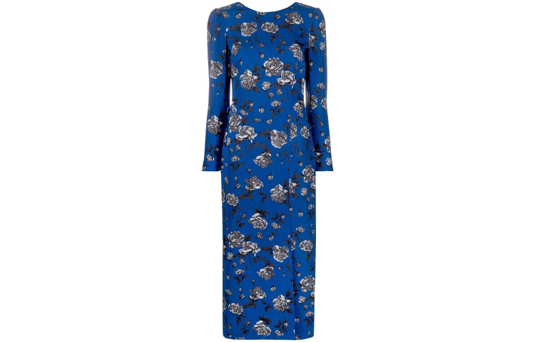 

RED VALENTINO Длинное платье с рукавами женское синее