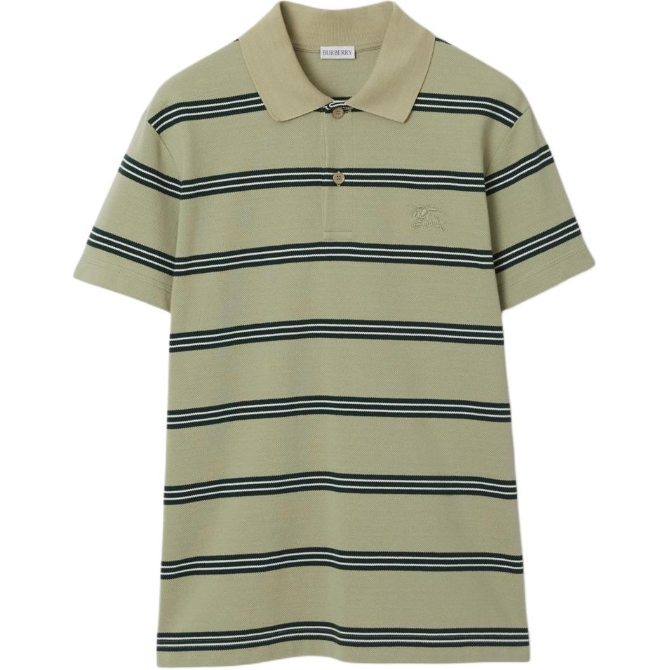 

Поло из хлопка в полоску Burberry, зеленый