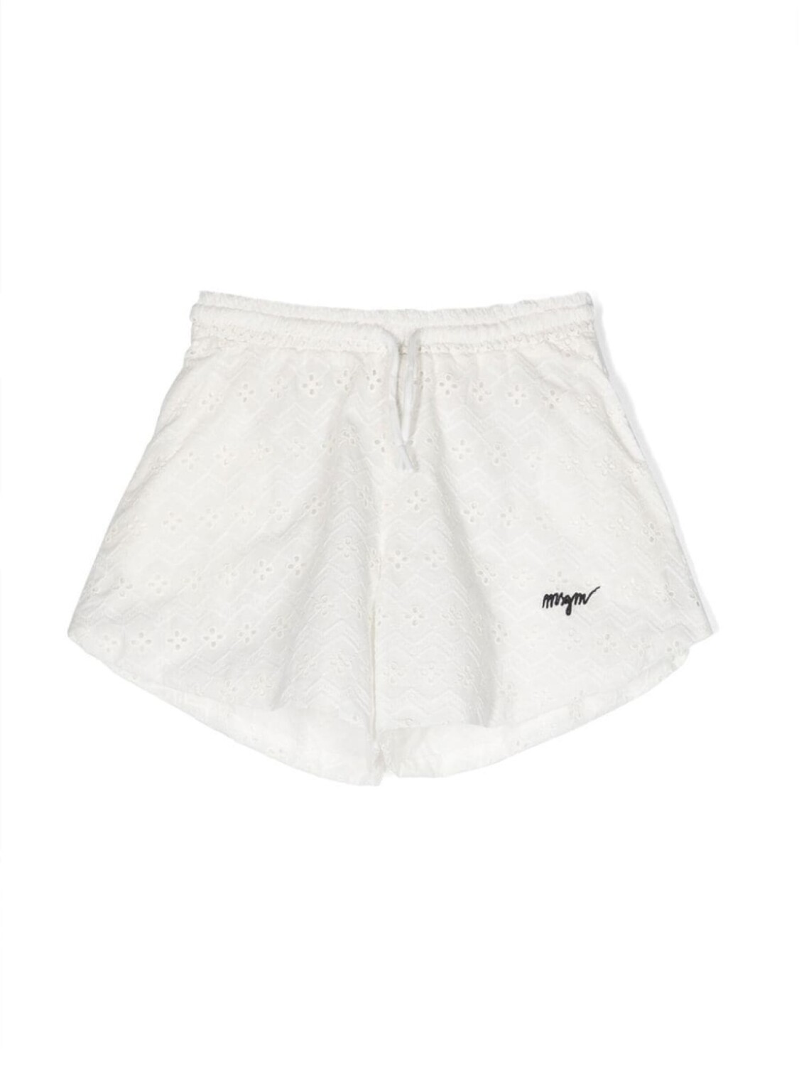 

MSGM Kids шорты с английской вышивкой и логотипом, белый
