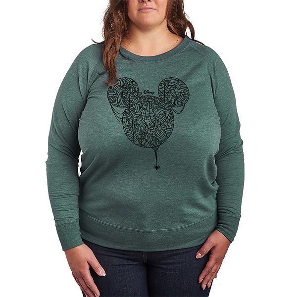 

Футболка с длинным рукавом Mickey Mouse plus size spider web french terry Disney, Heather Juniper