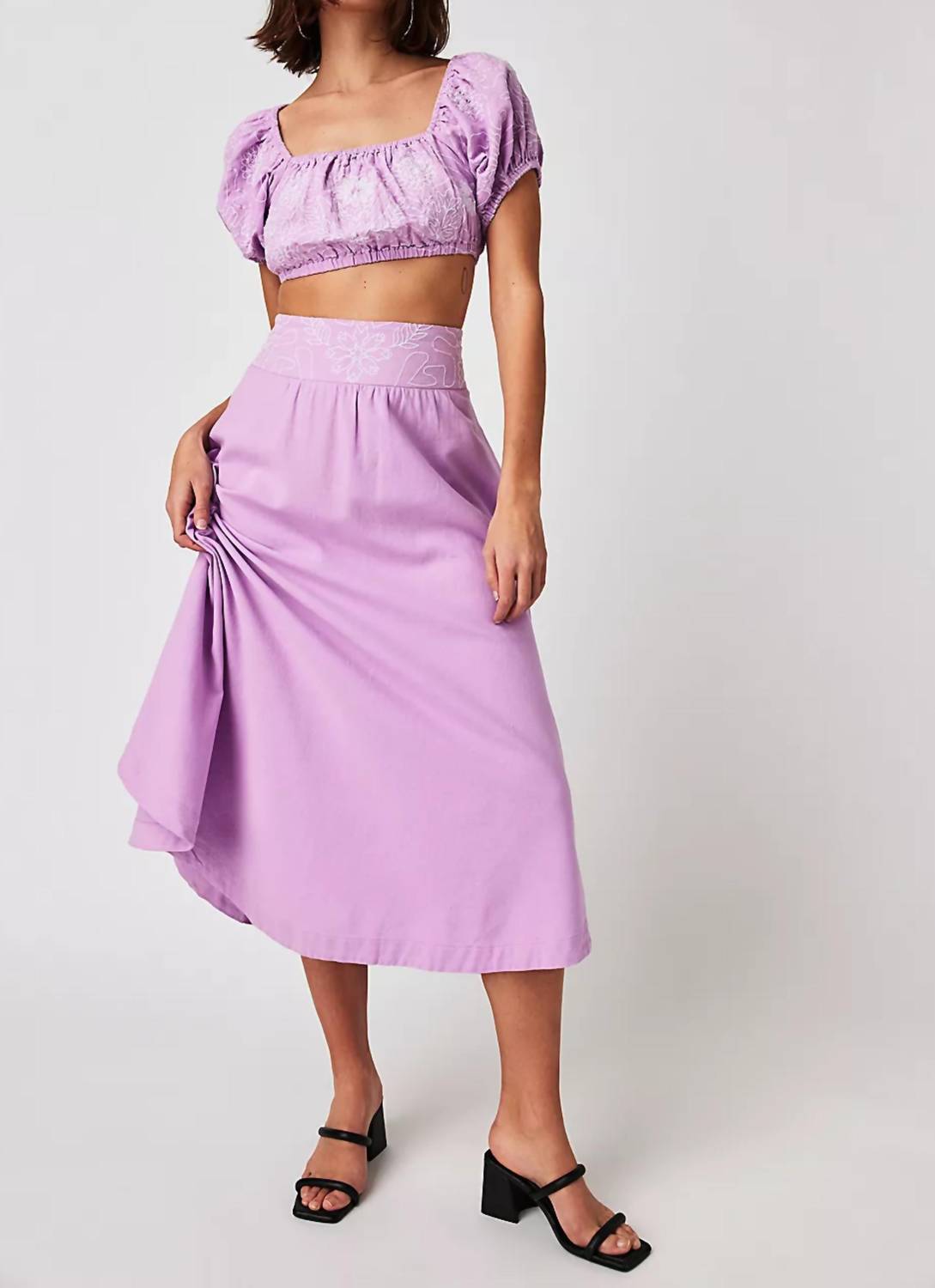 

Укороченный топ и юбка Lotus в цвете орхидеи Free People, цвет orchid