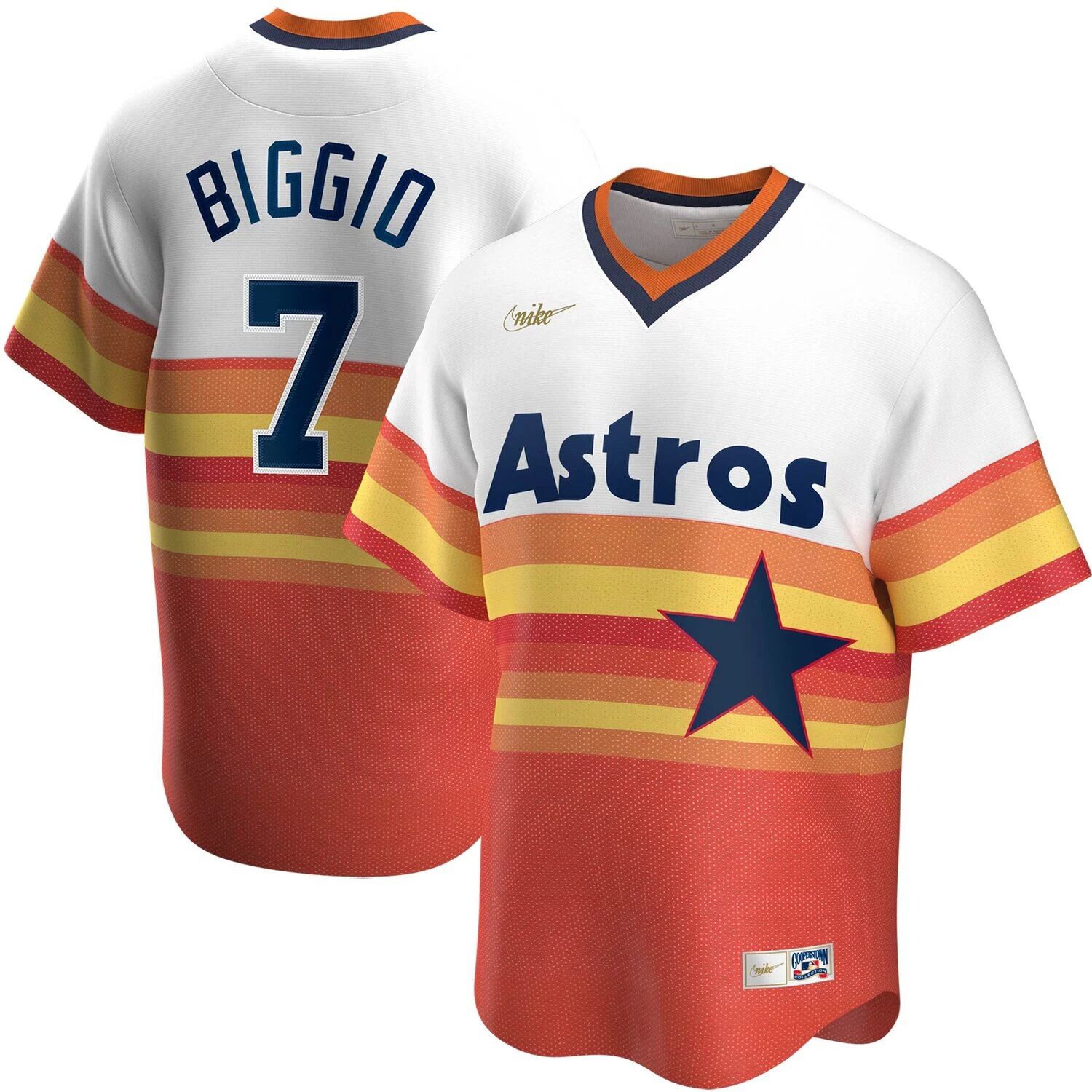 Мужская футболка Nike Craig Biggio White Houston Astros Home Cooperstown Collection Player — фото 4