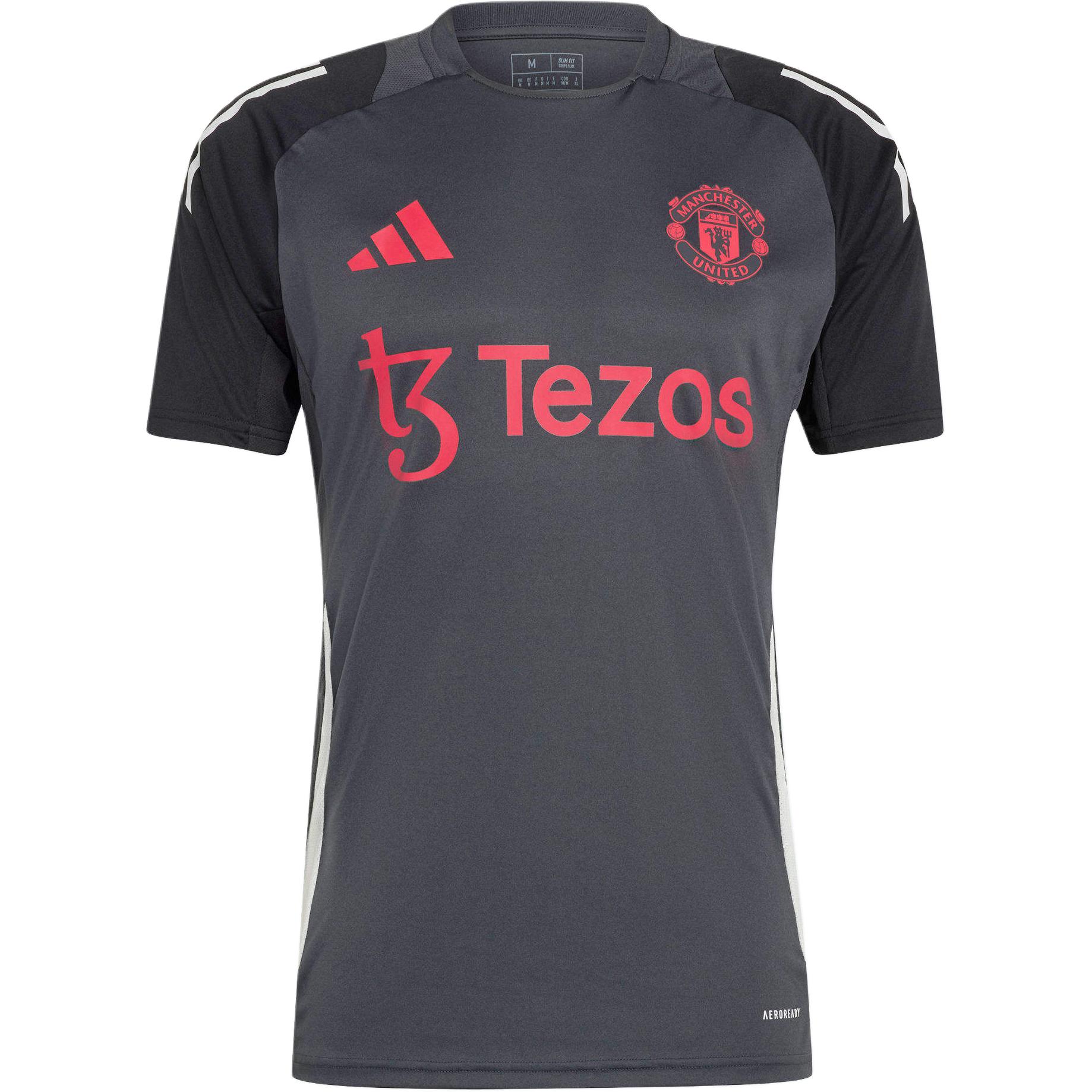 Футболка Tiro 24 Manchester United спортивная серая мужская Adidas — фото 2