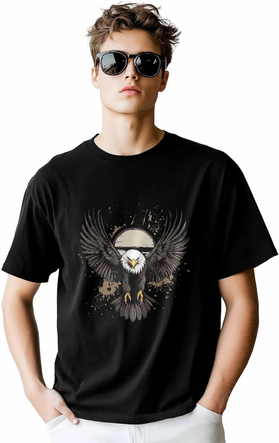 

Футболка мужская, Grey Bald Eagle, Crew Neck, хлопок NITBANLA