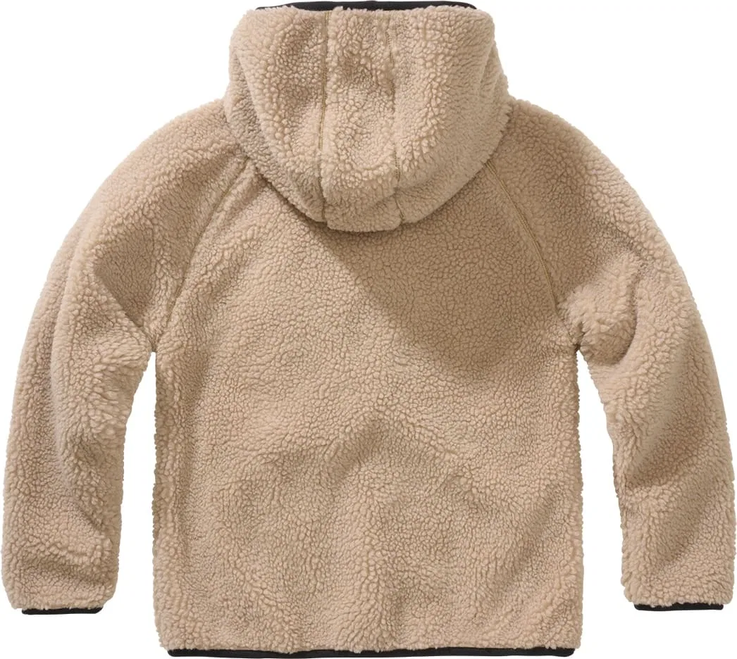 Детская флисовая куртка/свитер "Kids Teddy Fleece Jacket Hooded" коричневого цвета Brandit — фото 2