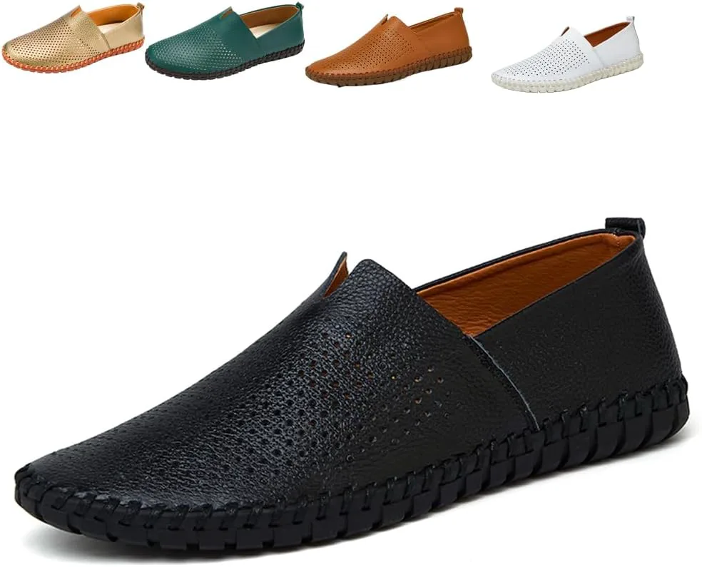 

Мужские кожаные мокасины для вождения, повседневные слипоны Noblespirit, черный