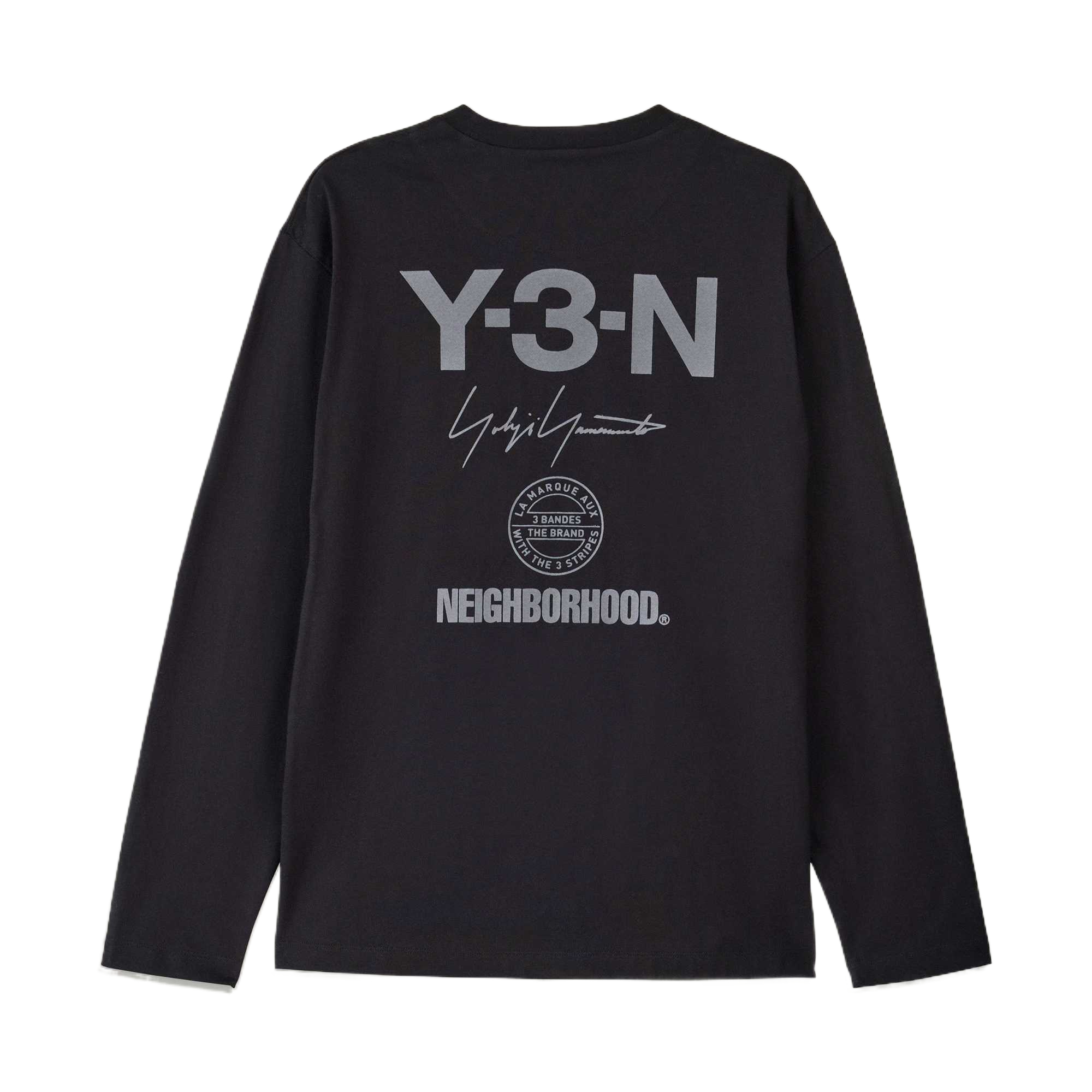 Футболка Y 3 X Neighborhood с принтом логотипа, длинный рукав Y-3, черный — фото 3