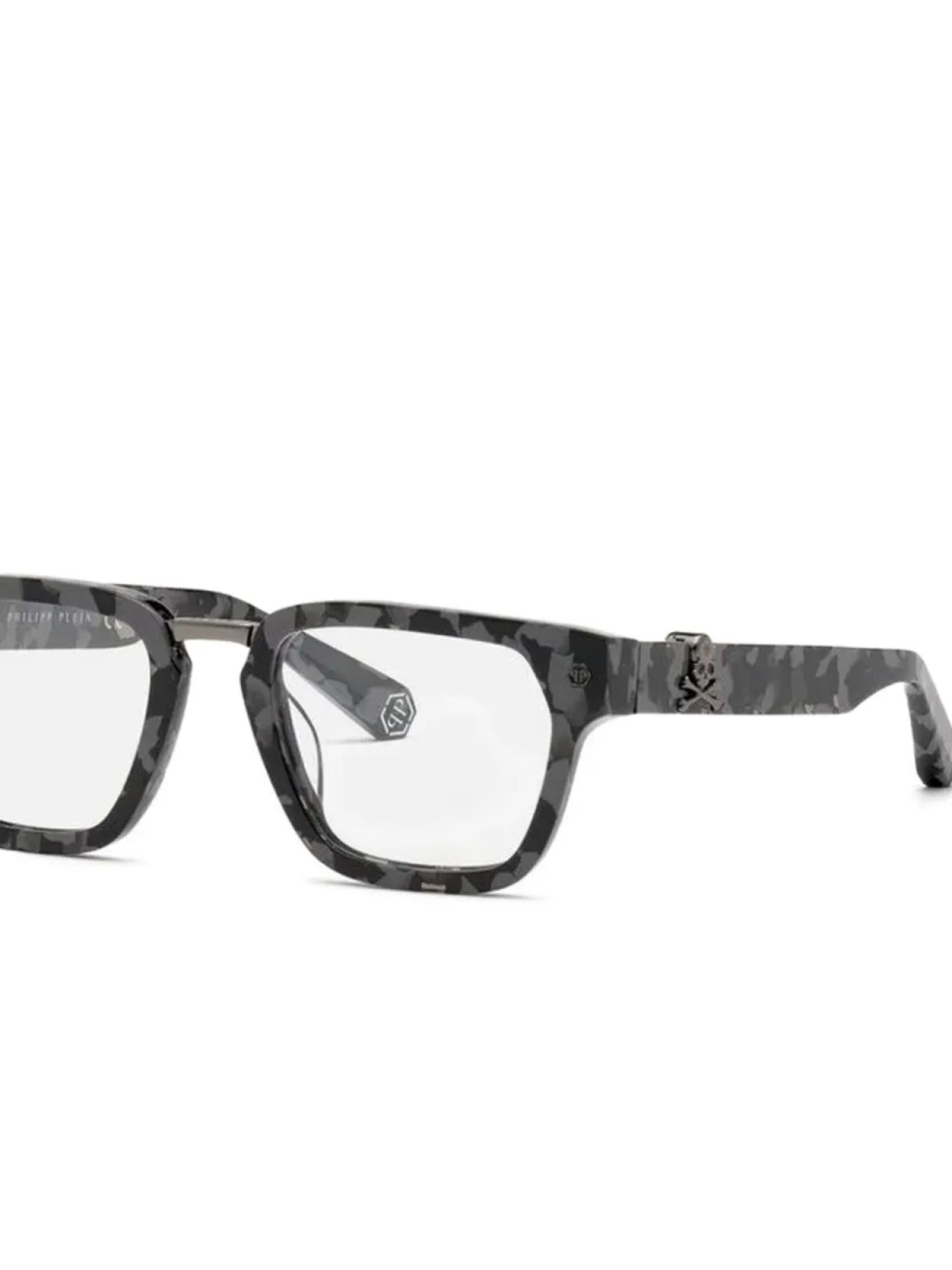 

Очки Philipp Plein Eyewear marbled effect frames, серый