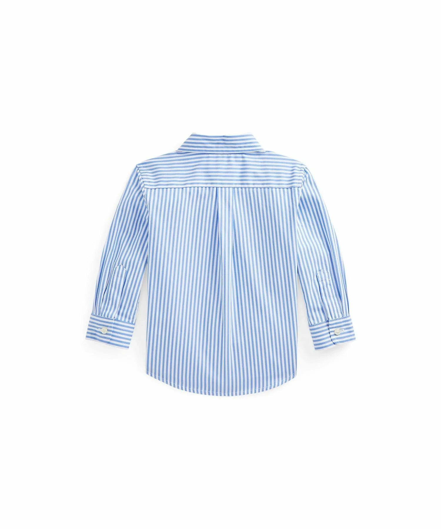 Детская полосатая хлопковая поплиновая рубашка Polo Ralph Lauren, 400 Blue — фото 2