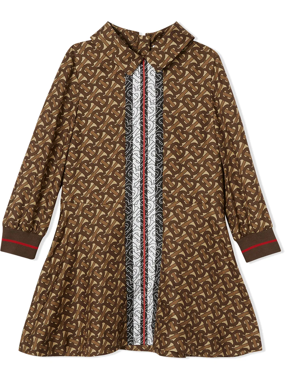 

Платье с монограммой BURBERRY KIDS, коричневый