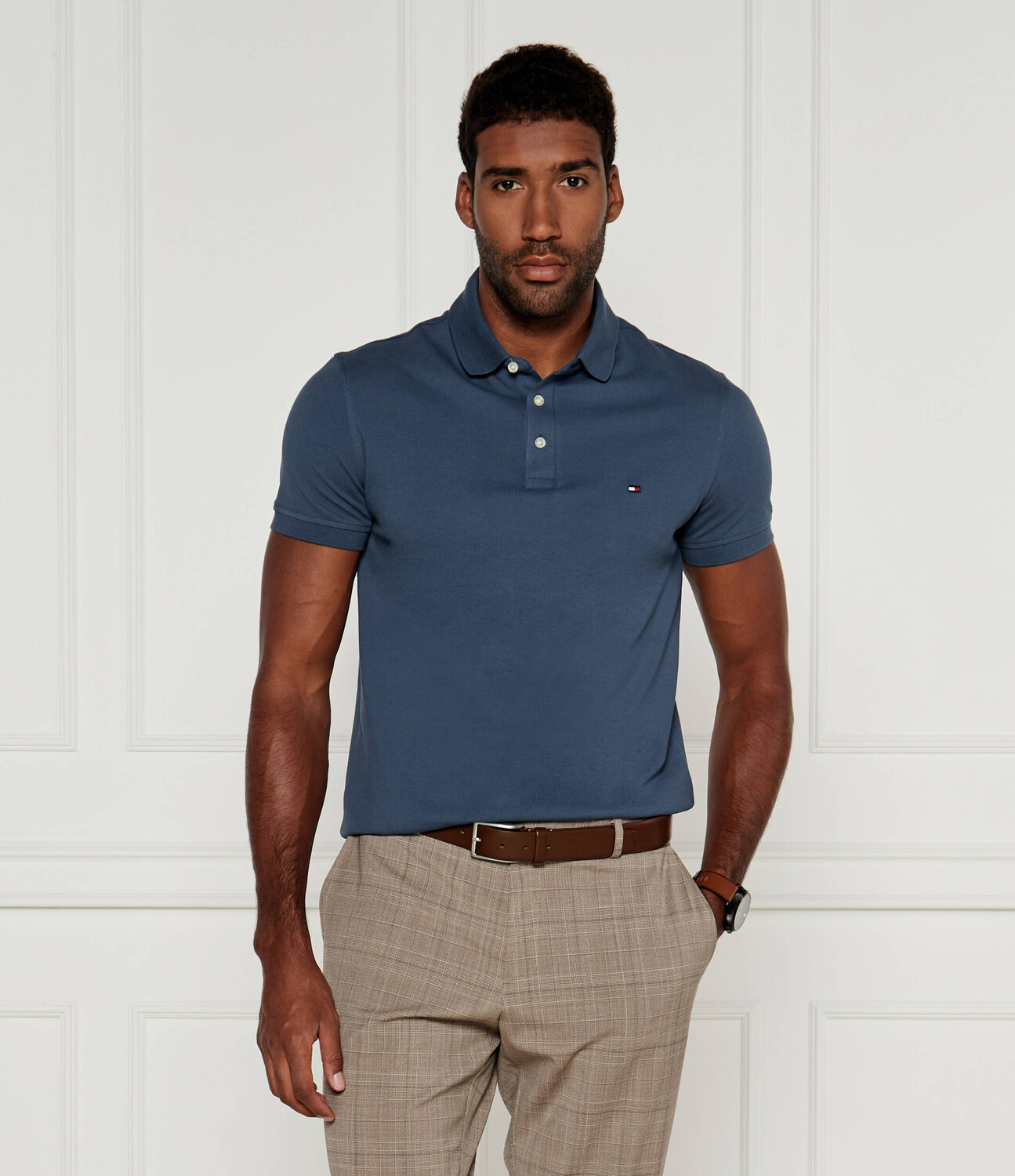 Поло Tommy Hilfiger 1985 Slim Fit, синий — фото 3