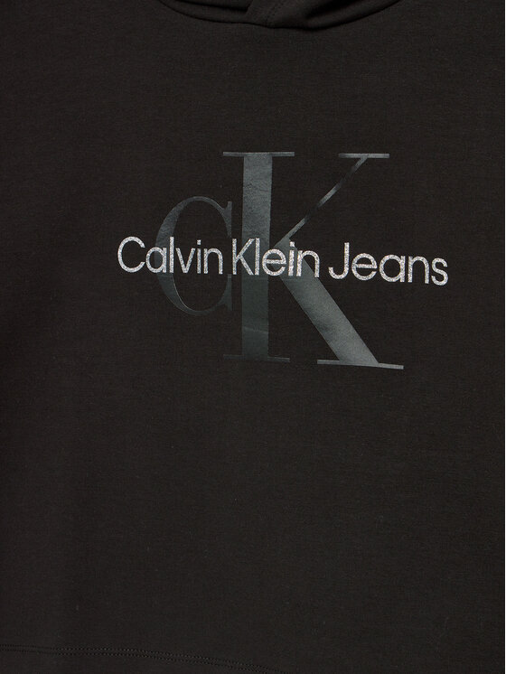 Свитшот relaxed fit Glitter Monogram IG0IG02543 Calvin Klein Jeans, черный — фото 3