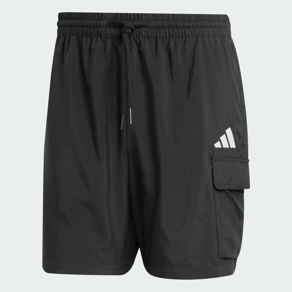 Шорты Adidas Essentials Small Logo Cargo Chelsea Shorts, черный/белый — фото 4
