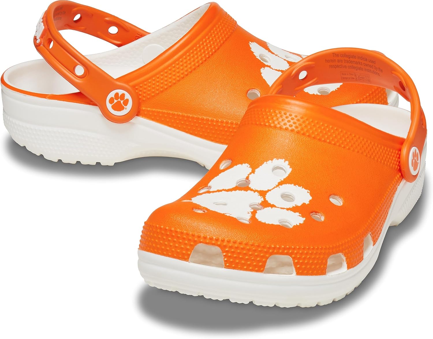 

Кроксы унисекс для взрослых Classic Collegiate, подарки Clemson, Clemson Tigers, подарки для футбола Crocs