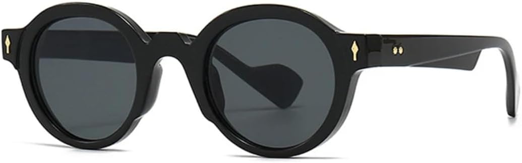 

Популярные модные круглые солнцезащитные очки для женщин в стиле панк с заклепками, градиентные, с защитой от УФ-излучения UV400, для мужчин в стиле ретро UATXTAU, Black Gray