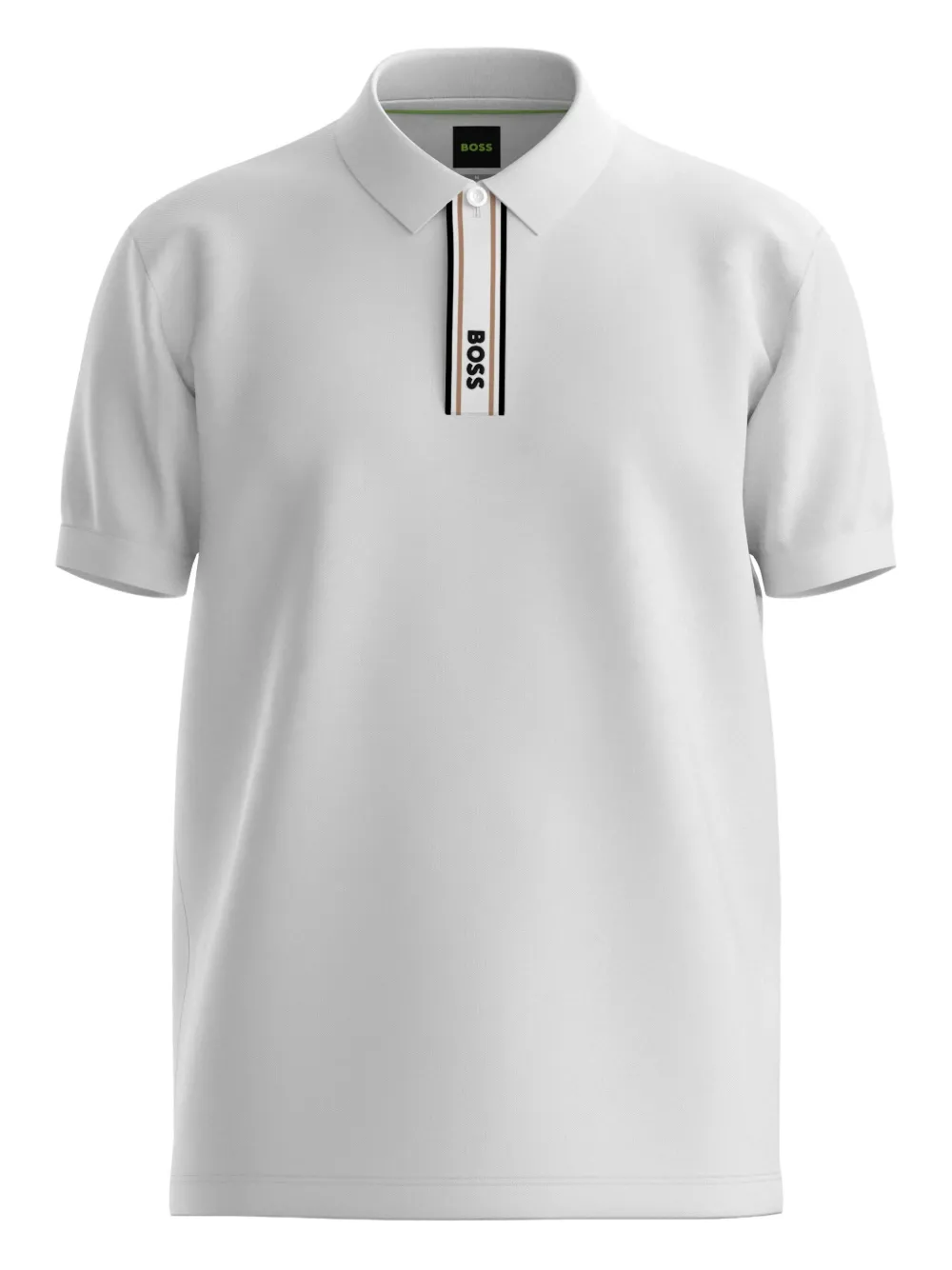 

Рубашка поло с отделкой в полоску BOSS, белый