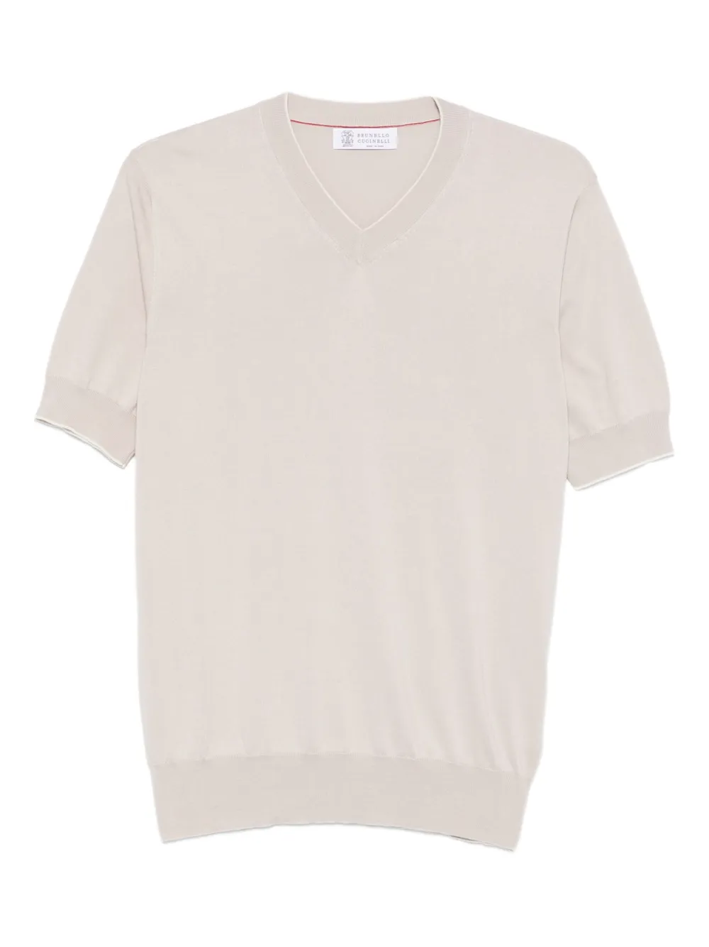 

Футболка с V-образным вырезом Brunello Cucinelli, нейтральный
