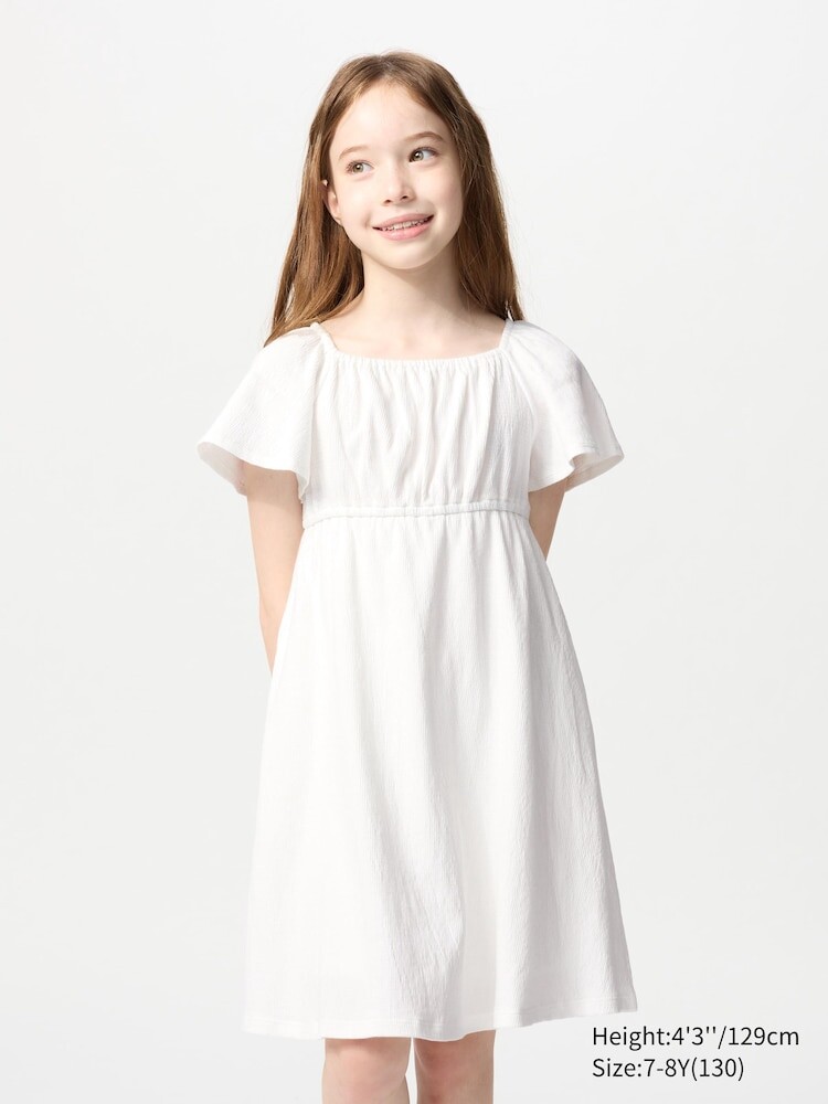 

Платье с расклешенным рукавом Uniqlo, цвет 01 белый