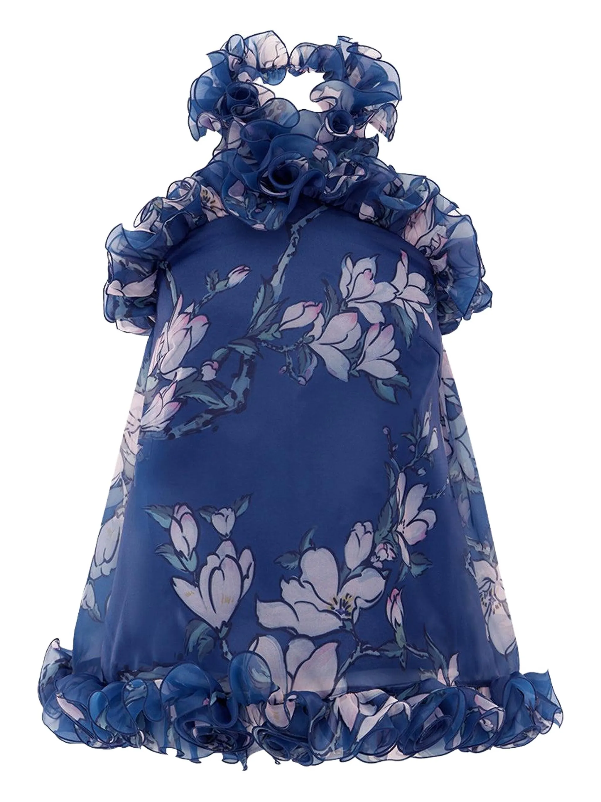 

Платье макси Michelle с вырезом халтер Leo Lin, синий