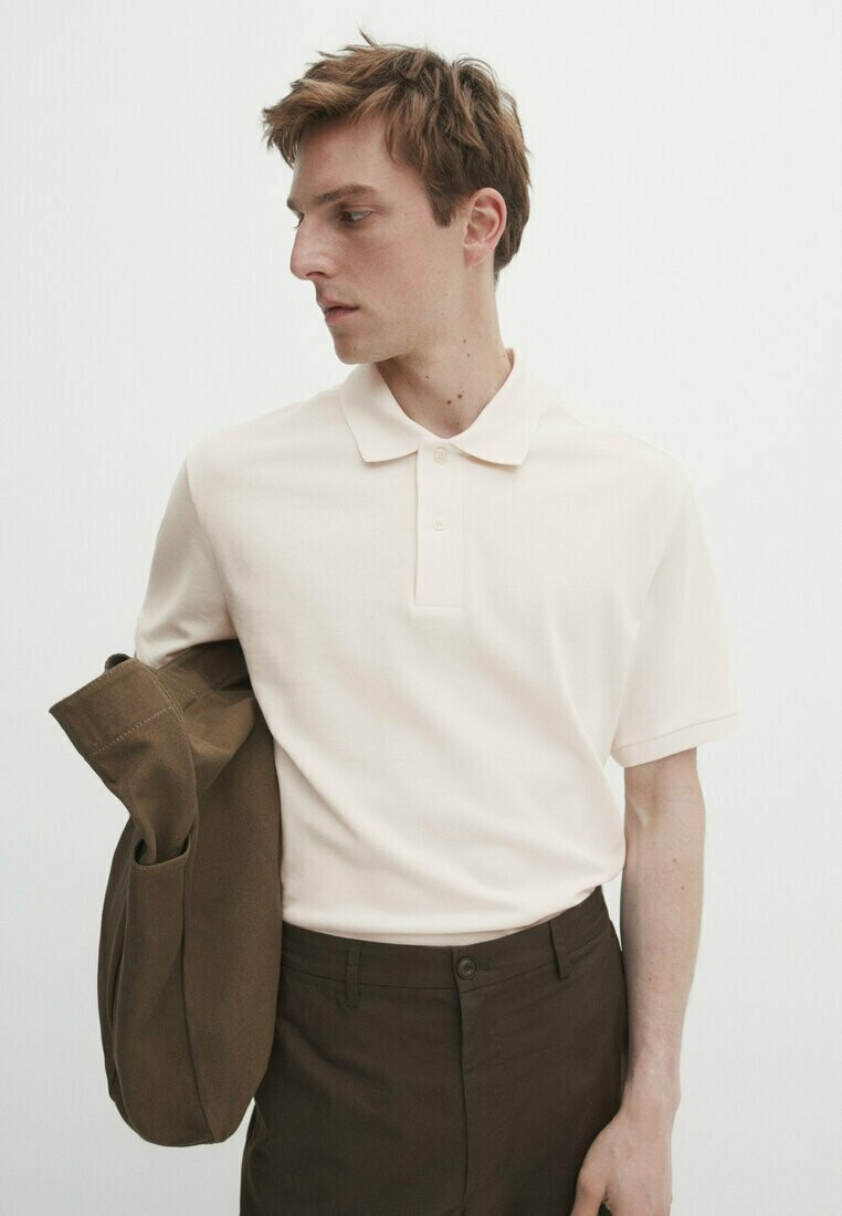

Поло Microtextured Massimo Dutti, бежевый