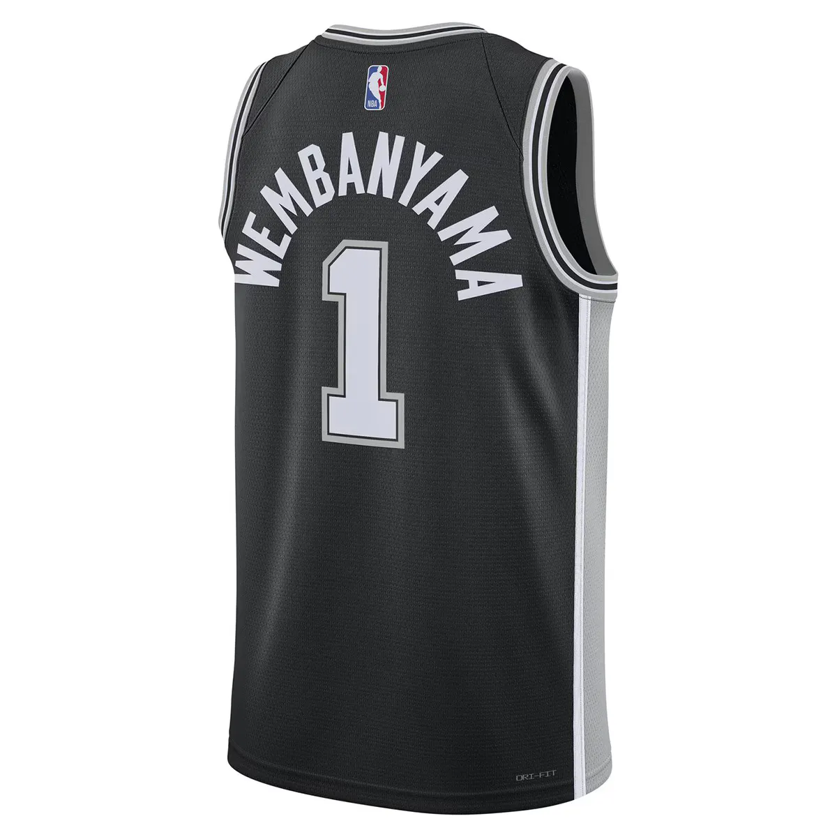 Мужская майка Nike San Antonio Spurs Wembanyama Icon Edition 2022-2023, черный — фото 2
