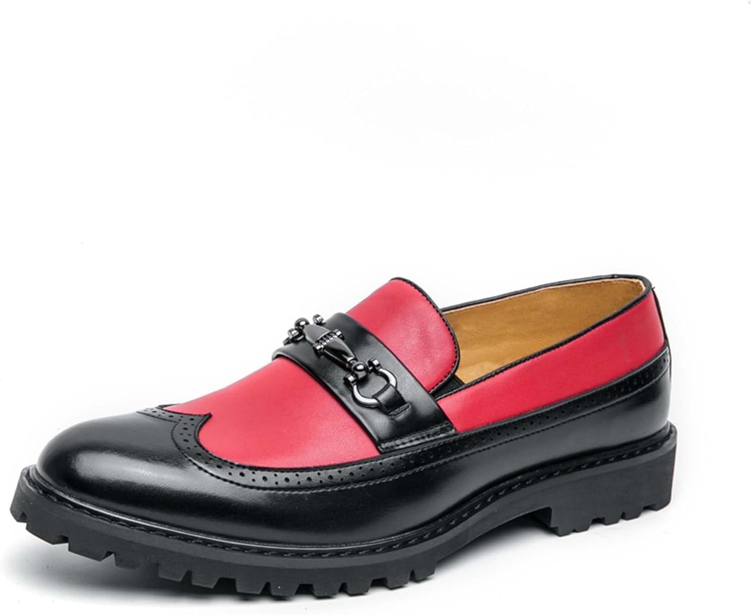 

Мужские лоферы для подростков, городские деловые повседневные формальные туфли, легкие, для ходьбы, работы, офиса, униформы, банкетов, свадеб, церквей, костюмов, платьев, кожаные туфли Generic, красный