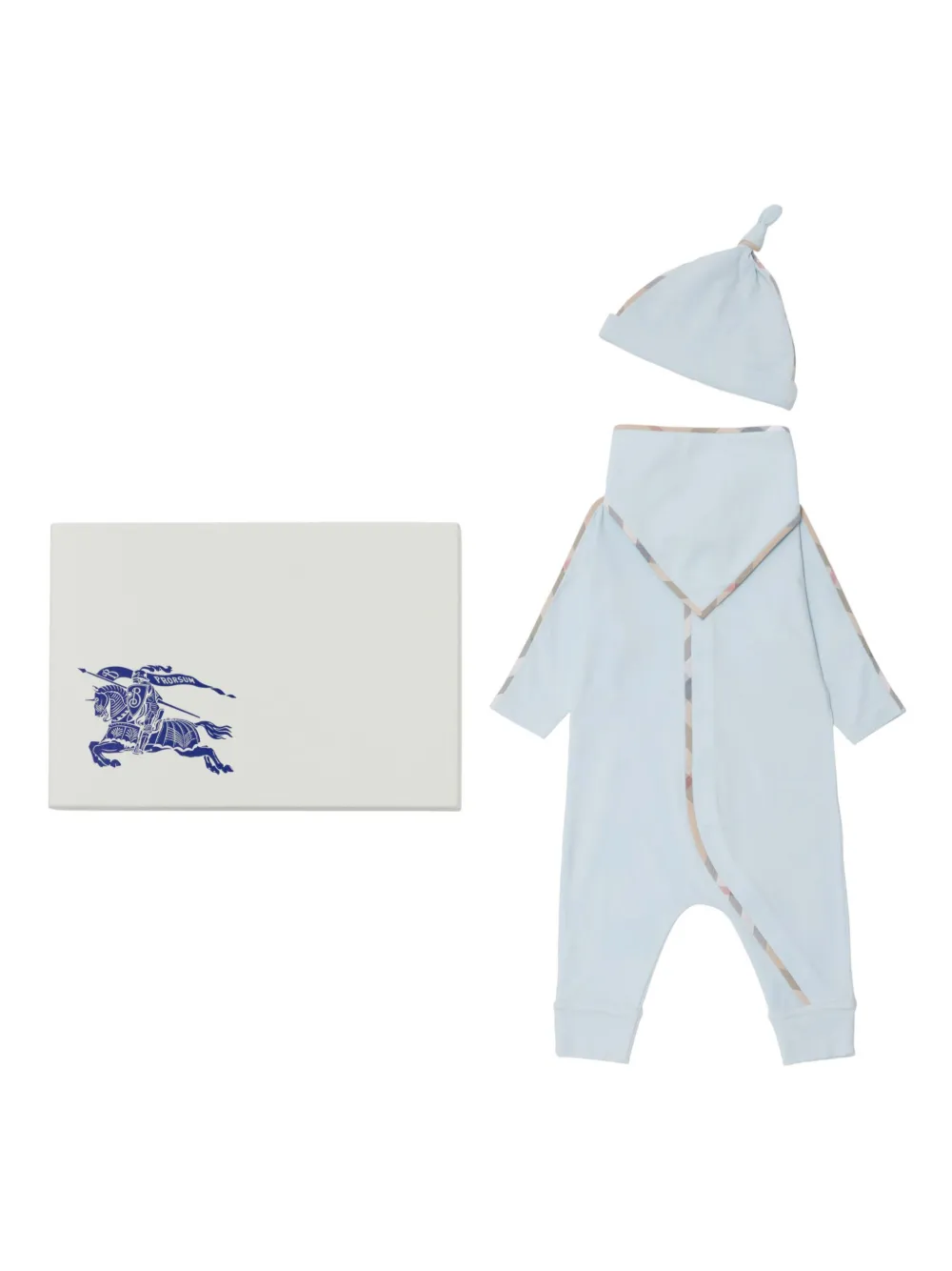 

Комплект для новорожденного с отделкой в клетку BURBERRY KIDS, синий