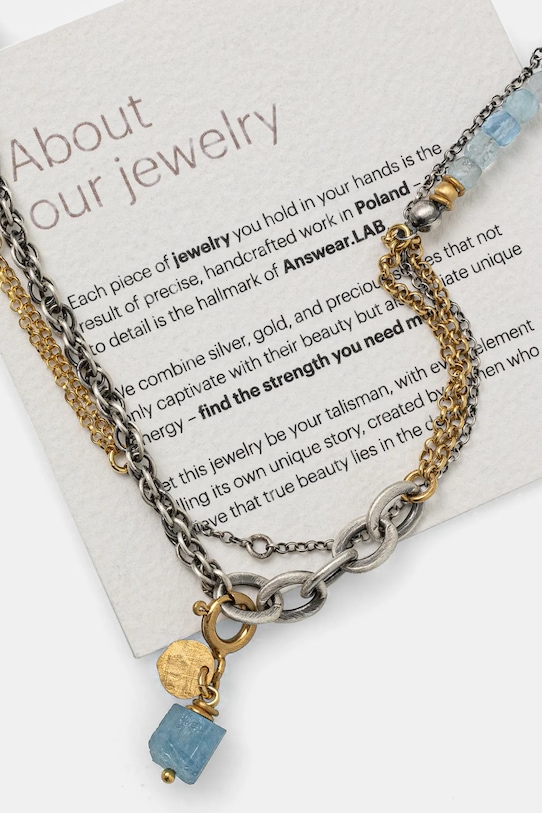 

Колье с аквамарином, ручная работа, позолоченное серебро Answear.Lab, серебряный