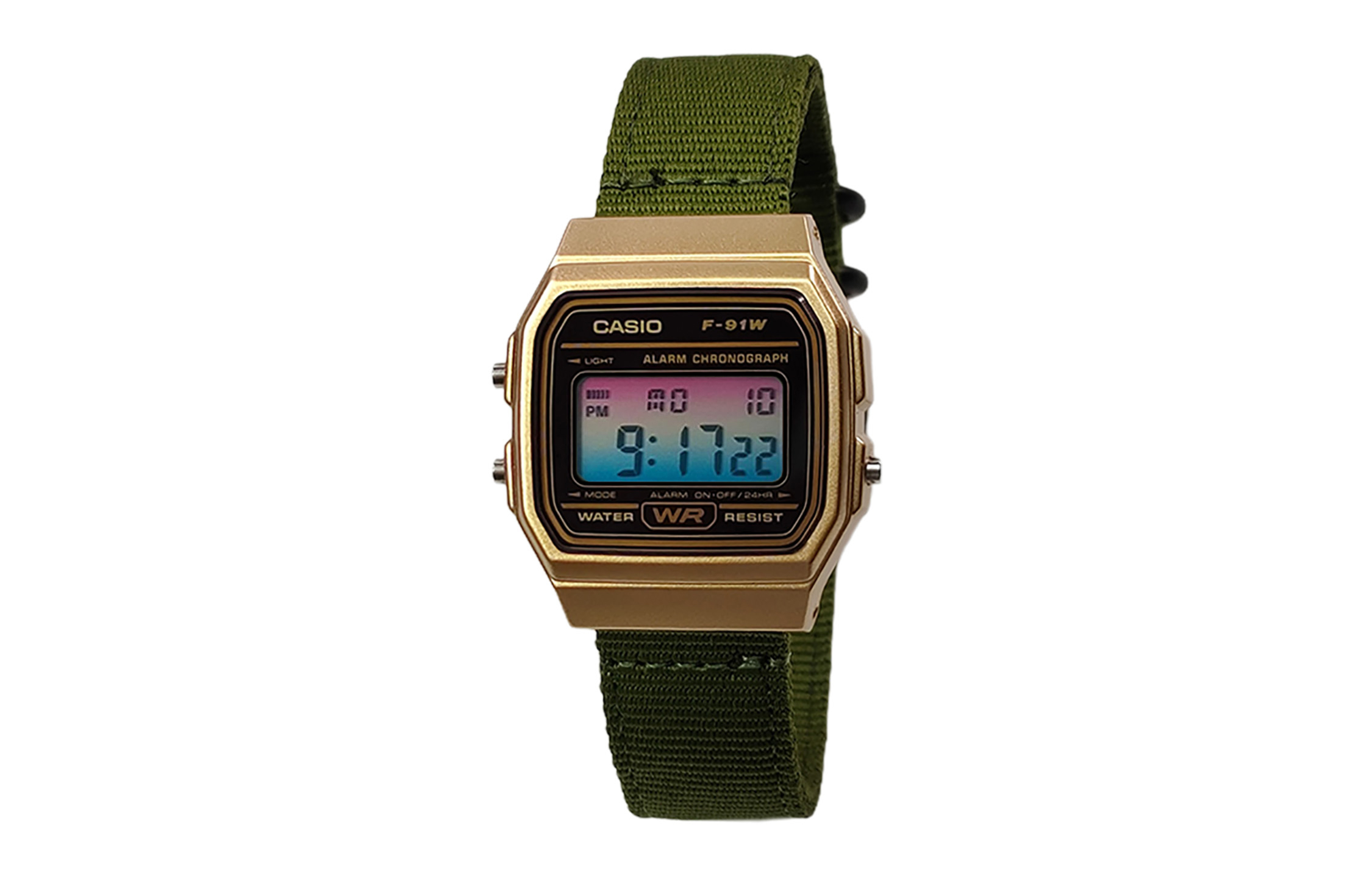 

CASIO Мужские часы Retrofit Series с кварцевым механизмом и нейлоновым ремешком, черный циферблат