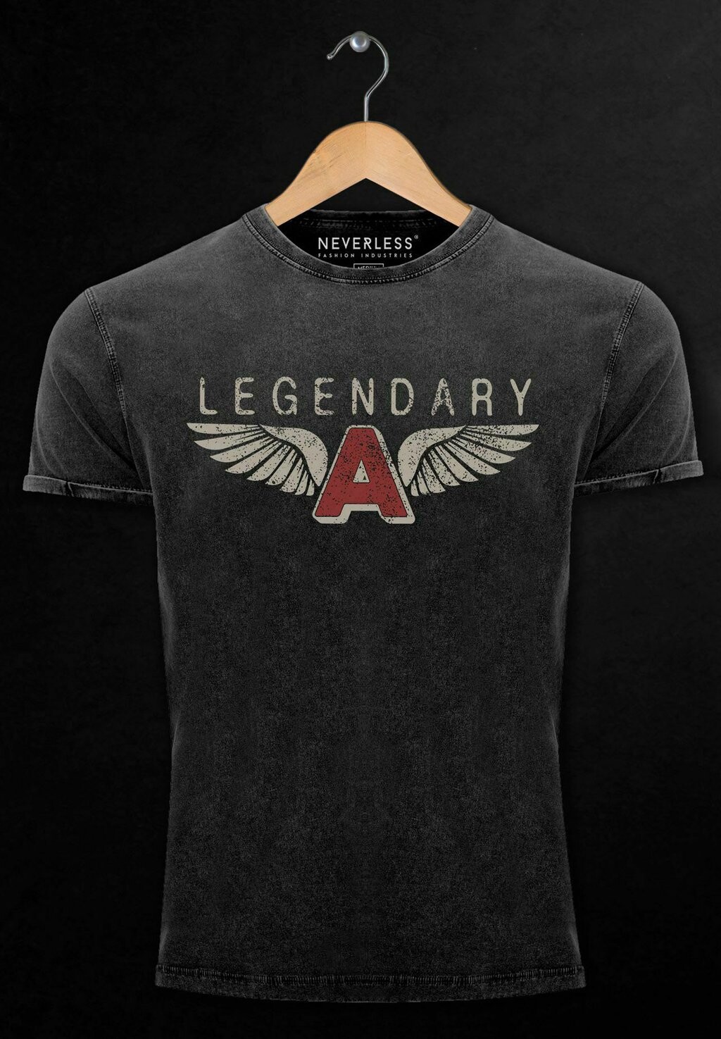 

Футболка с принтом VINTAGE LEGENDARY WINGS A FLÜGEL AIRFORCE PILOT FLI Neverless, черный