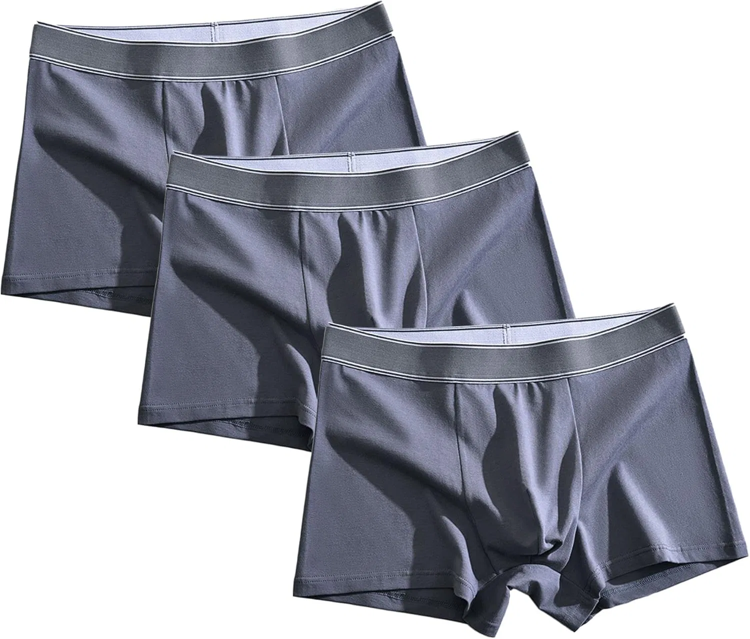 Боксеры stretch cotton moisture-wicking, Grey-3pc